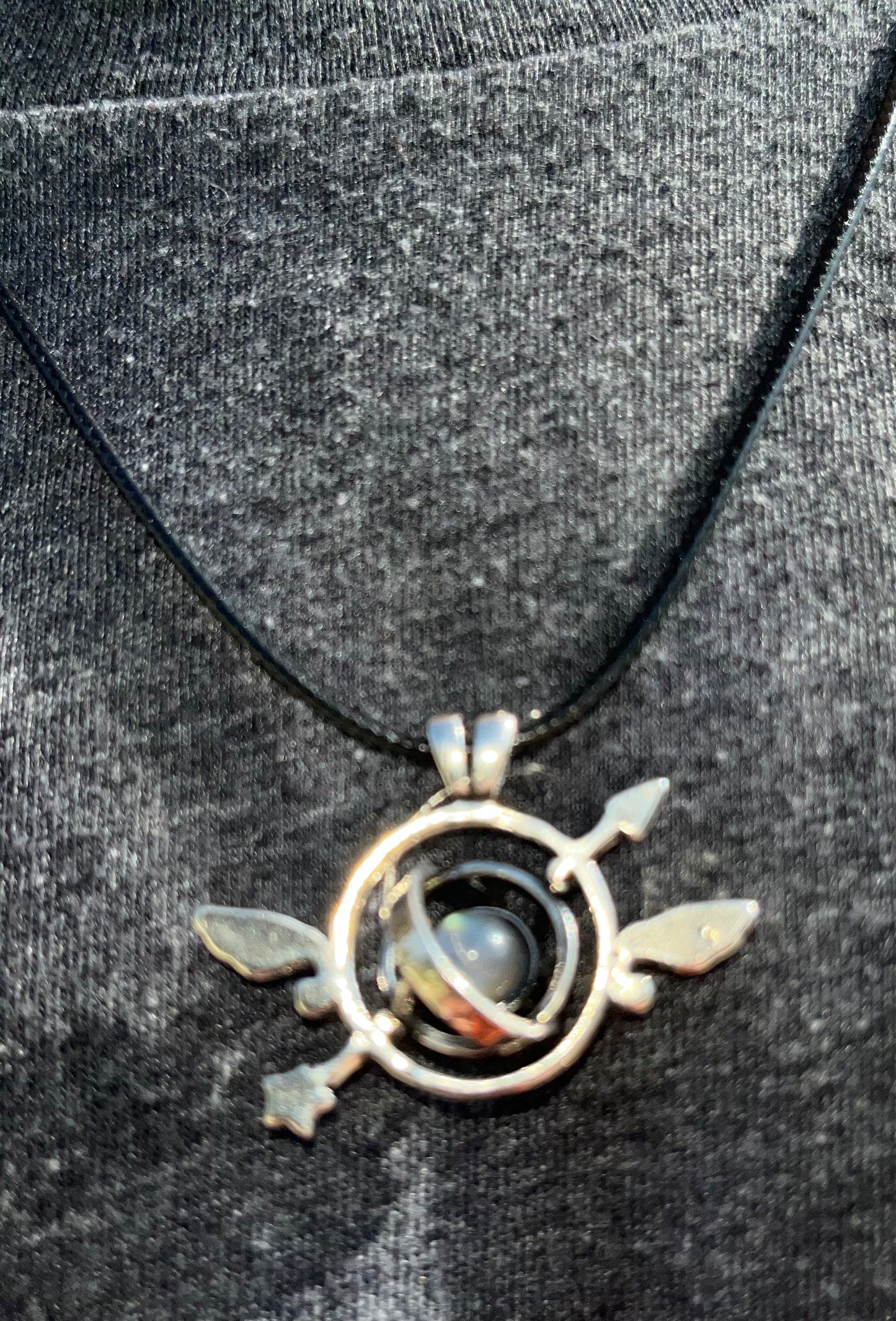 Rotating Labradorite/ Arrow Pendant Necklace