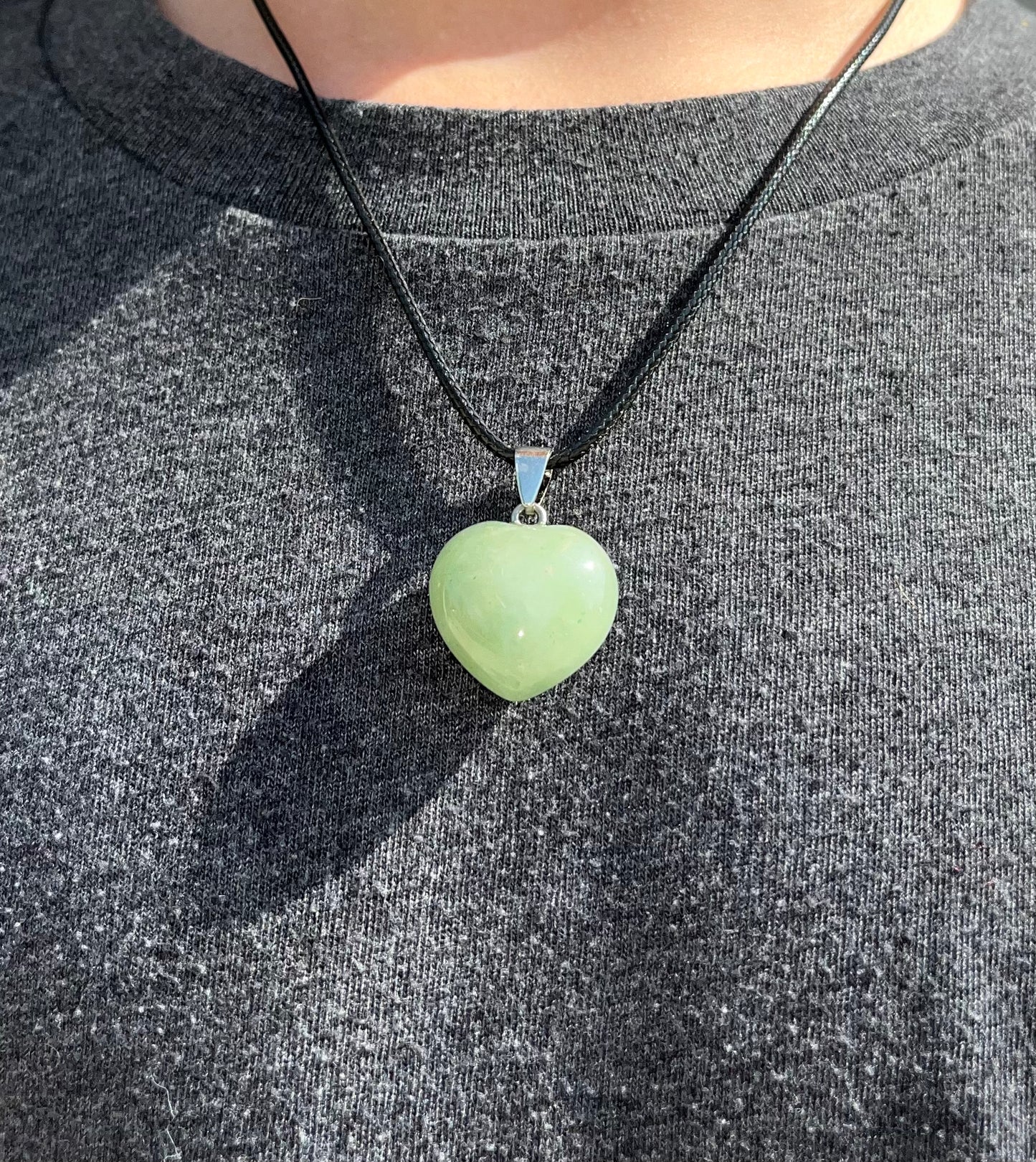 Green Aventurine Heart Pendant Necklace