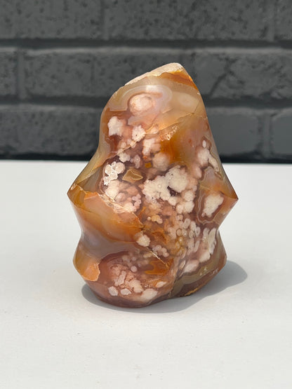 Flower Agate Flame, 4.5 inches