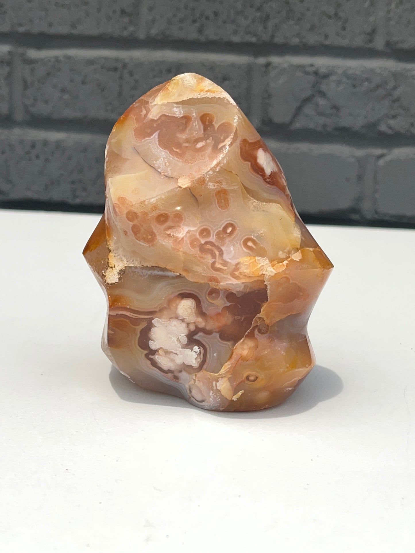 Flower Agate Flame, 4.5 inches