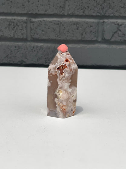 Flower Agate Tower 3.5 inch