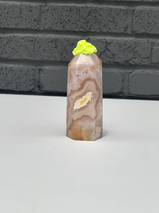 Flower Agate Tower 4.6 inch