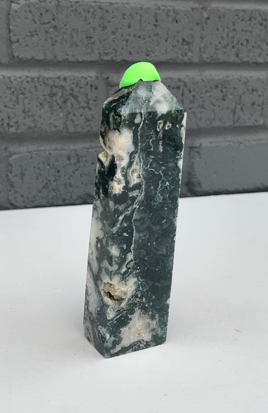 Moss Agate Tower, 6 inch