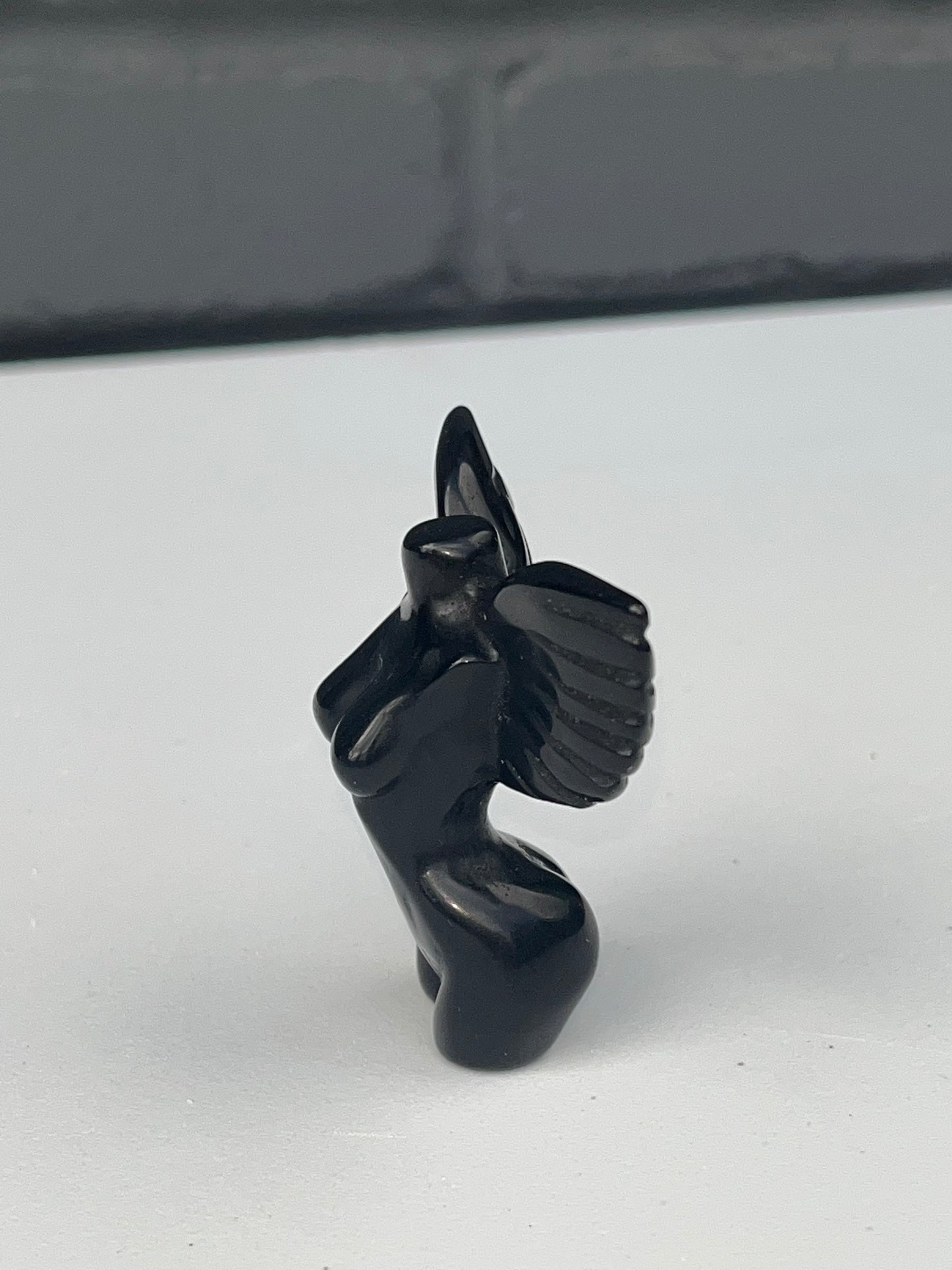 Black Obsidian Winged Goddess Body, Natural