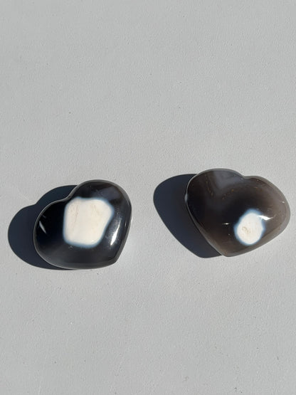 Orca Agate Hearts