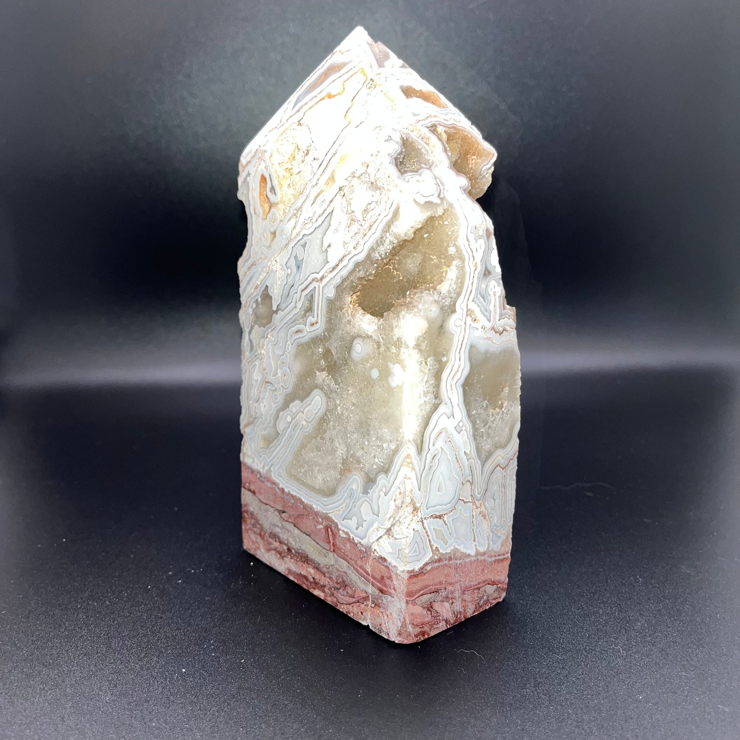 Mexican Crazy Lace Agate Tower, 6inch