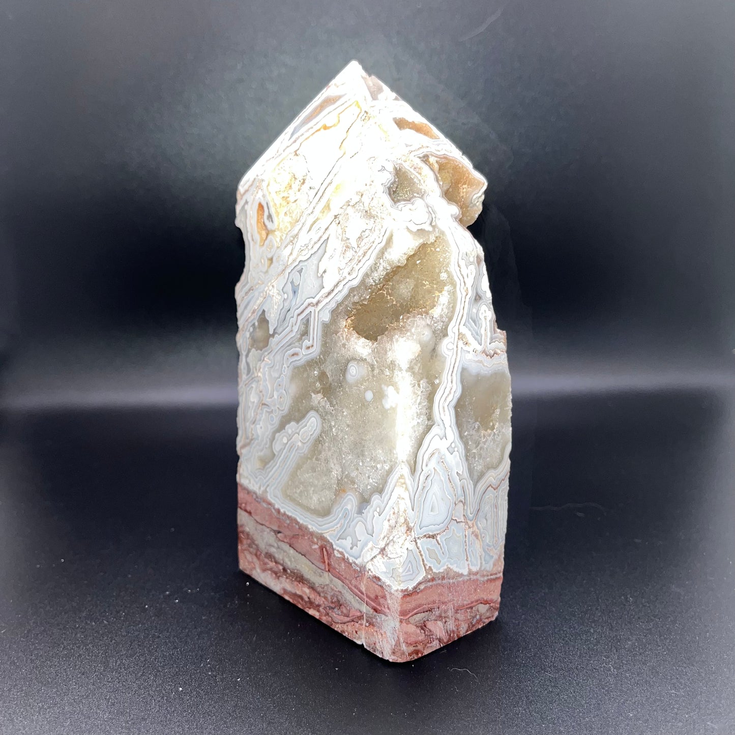 Mexican Crazy Lace Agate Tower, 6inch