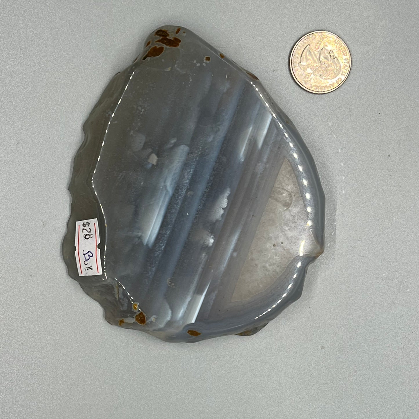 Blue Agate slices small, real crystal