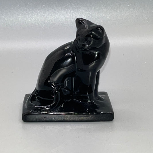 Black Obsidian Cat Carvings, Real Crystal