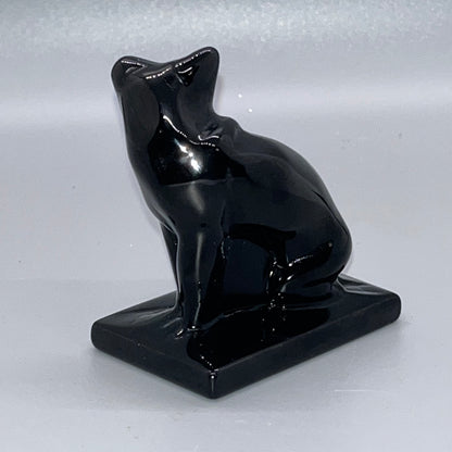 Black Obsidian Cat Carvings, Real Crystal