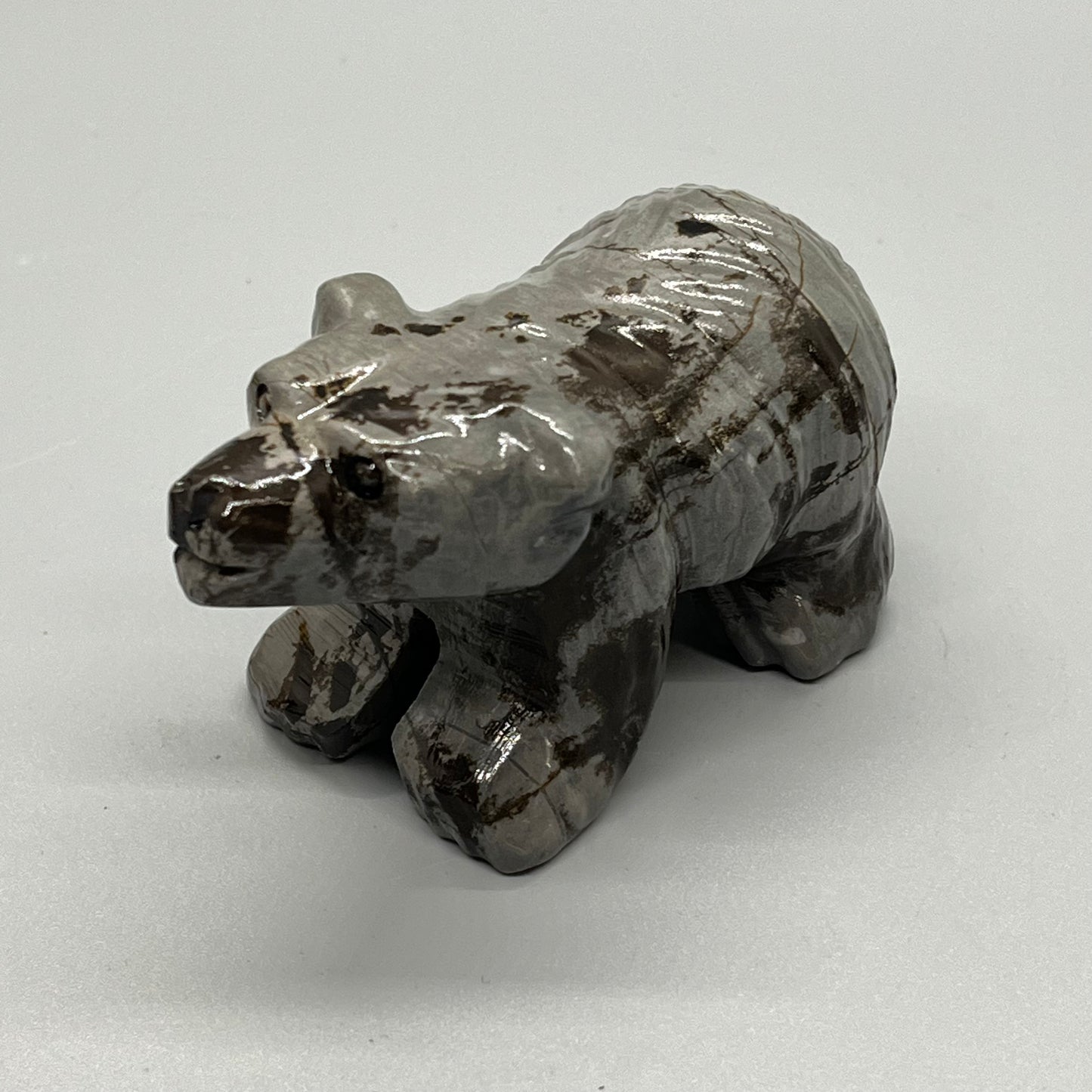 Picture Jasper Polar Bear Carving