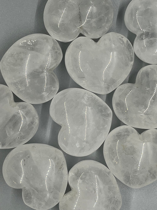 Clear Quartz Heart Carving (high quality), 1.5 inch