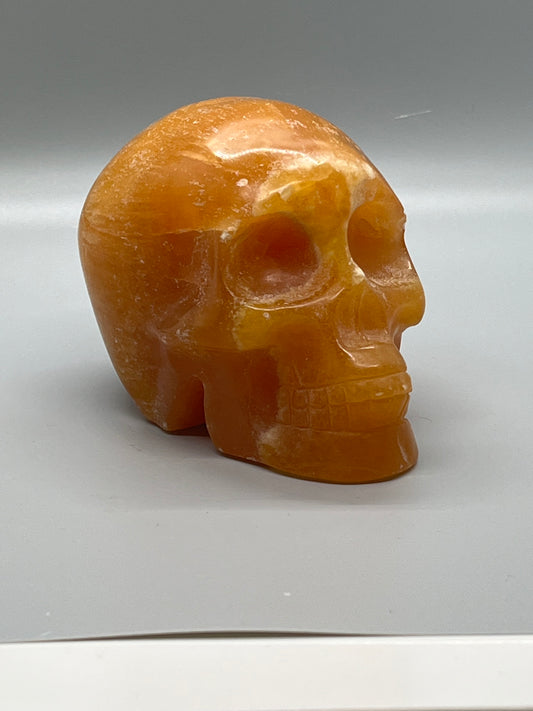 Orange Calcite Skull, Large!