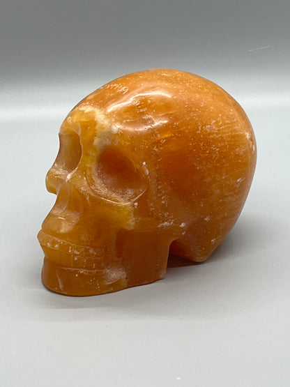 Orange Calcite Skull, Large!