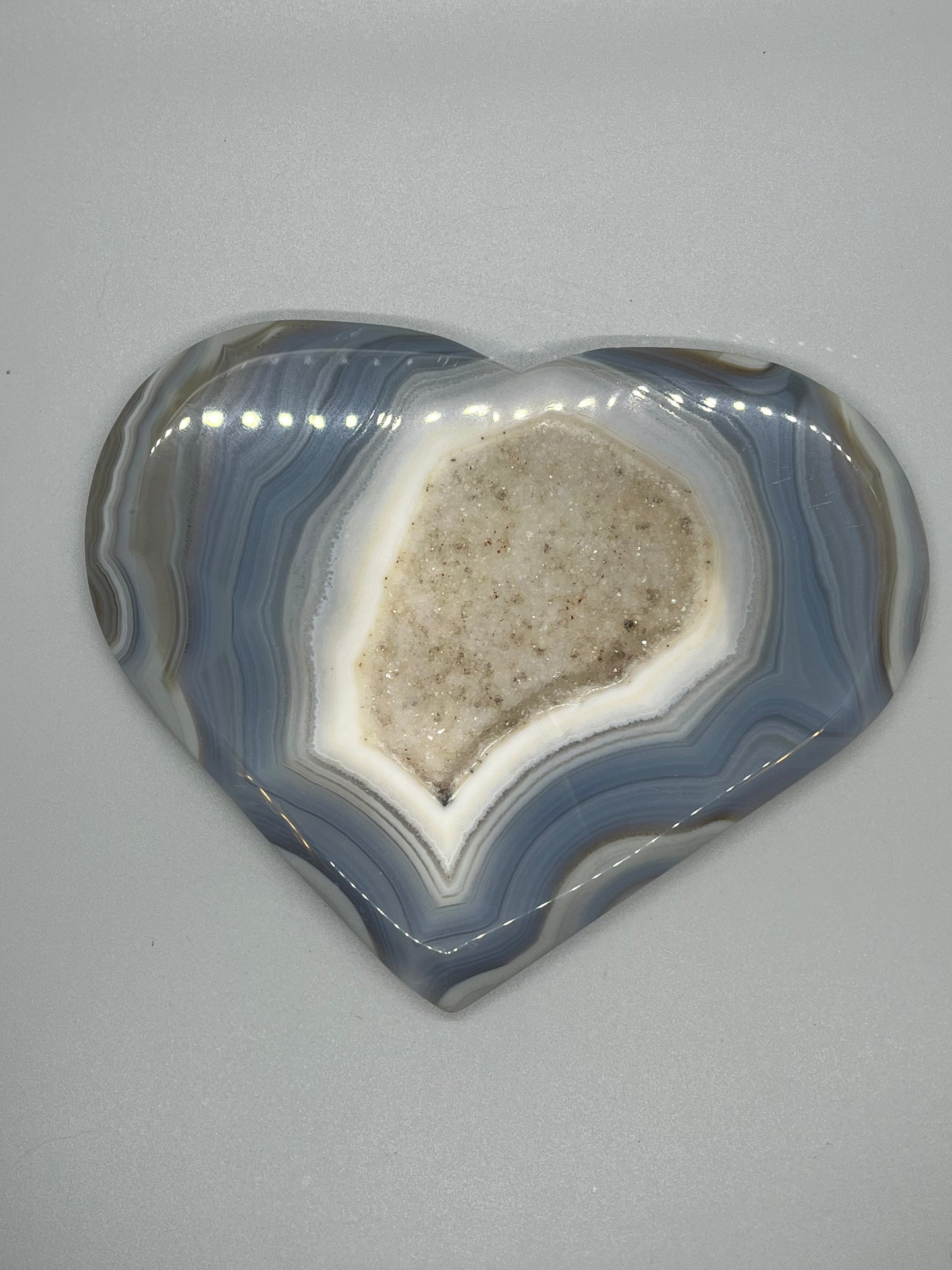 Blue Agate Druzy Unique Hearts