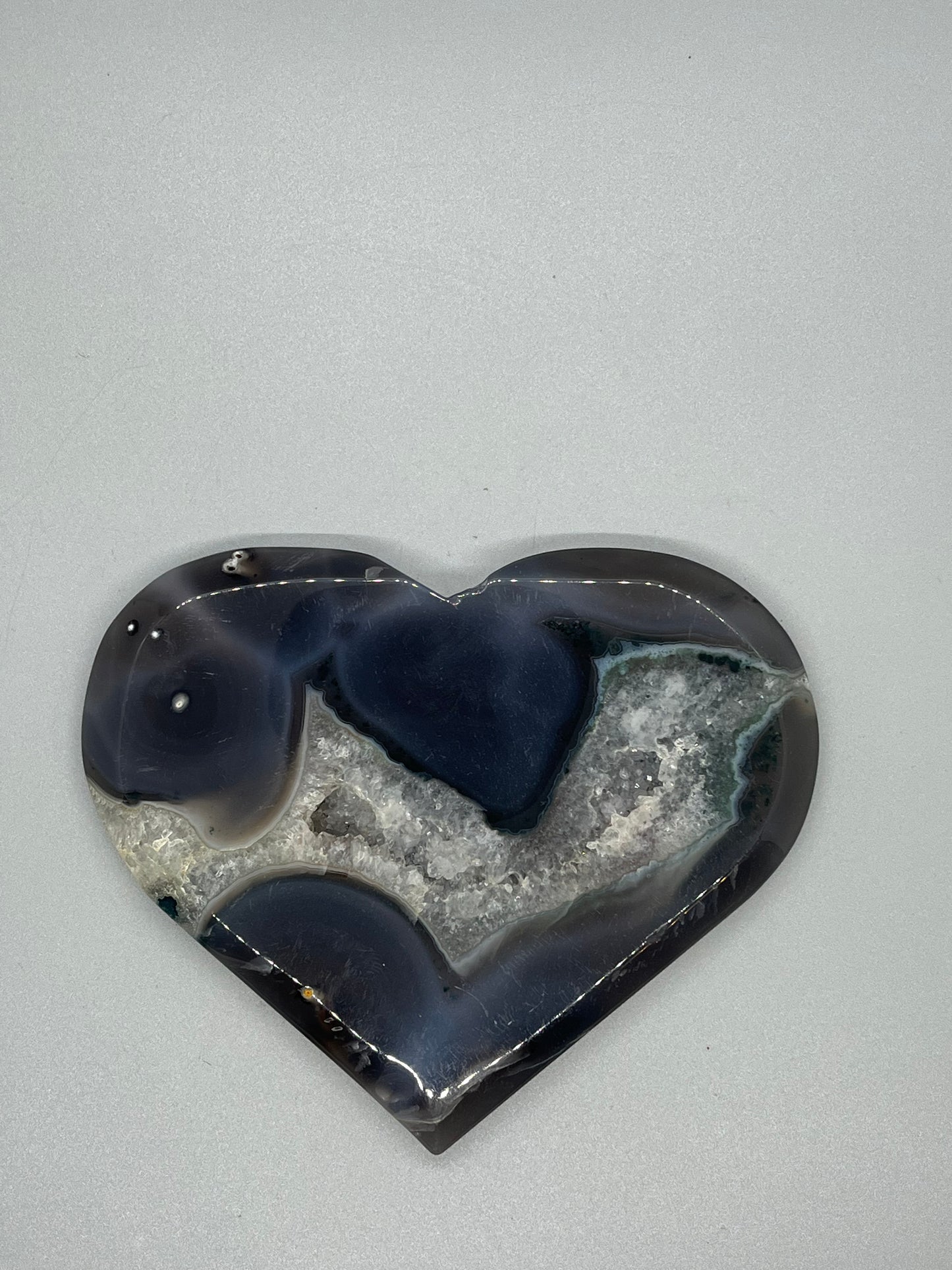 Blue Agate Druzy Unique Hearts