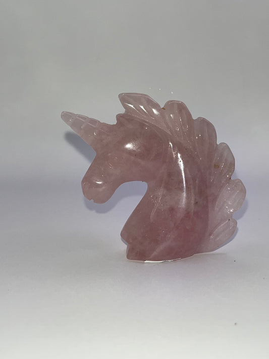 Rose Quartz Unicorn Carvings