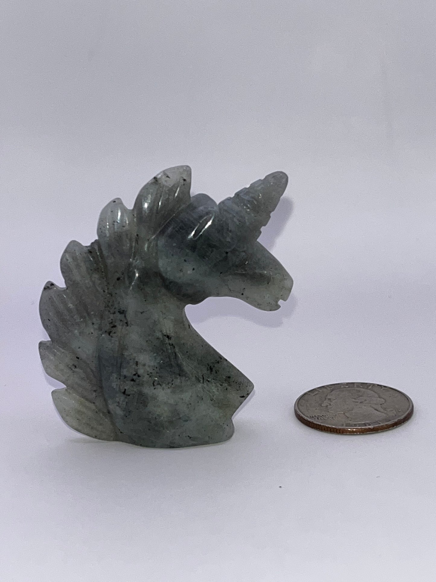 Labradorite Unicorn Carvings