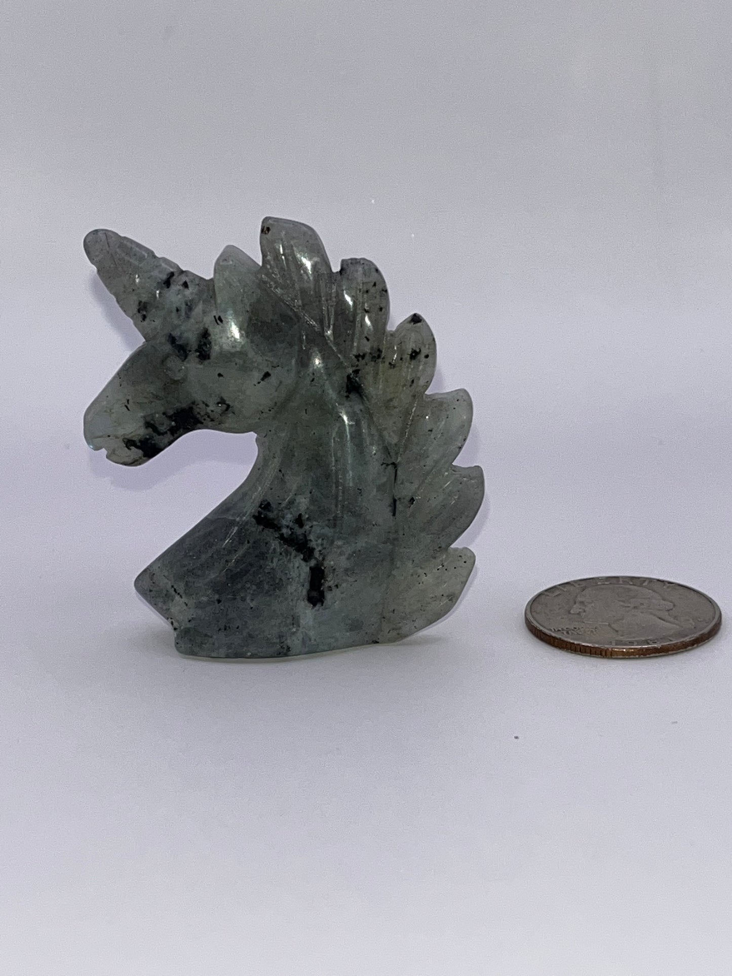 Labradorite Unicorn Carvings