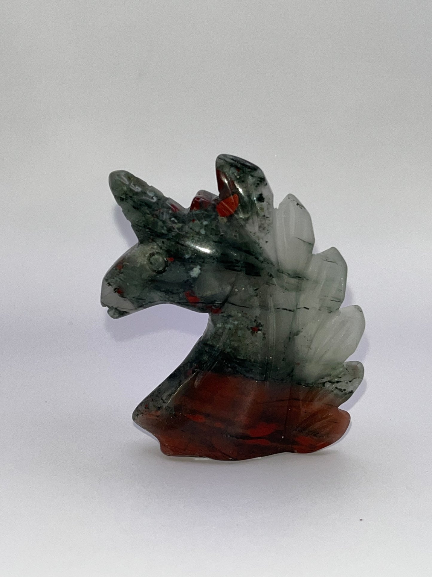 Bloodstone Unicorn Carving