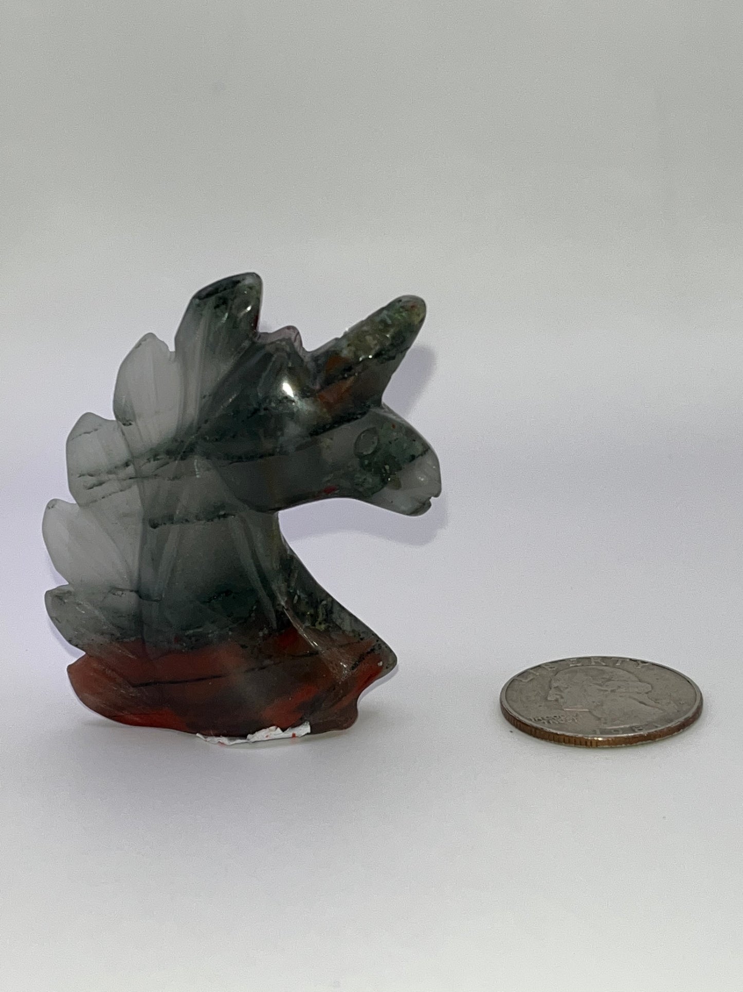 Bloodstone Unicorn Carving