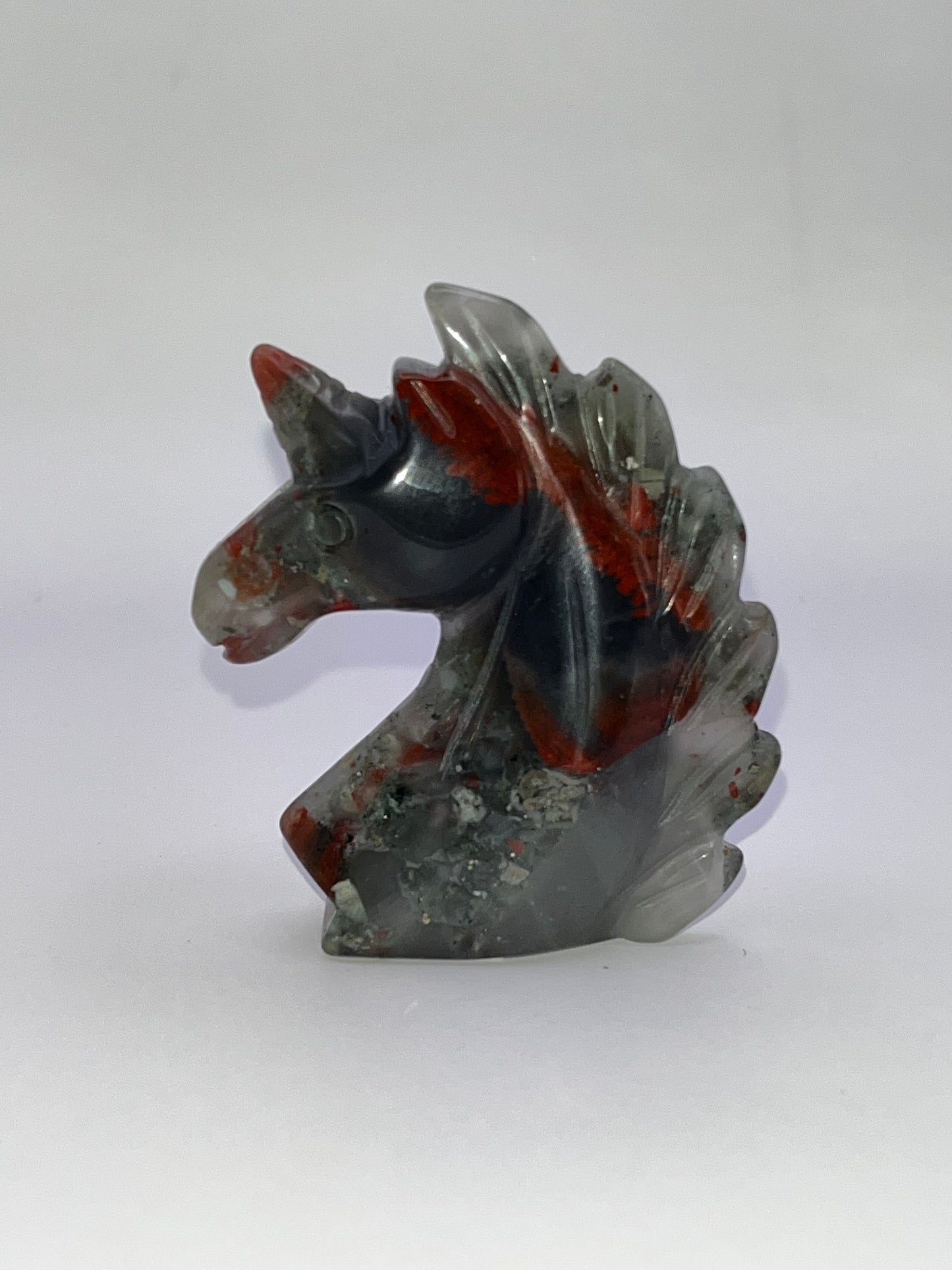 Bloodstone Unicorn Carving