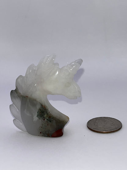 Bloodstone Unicorn Carving