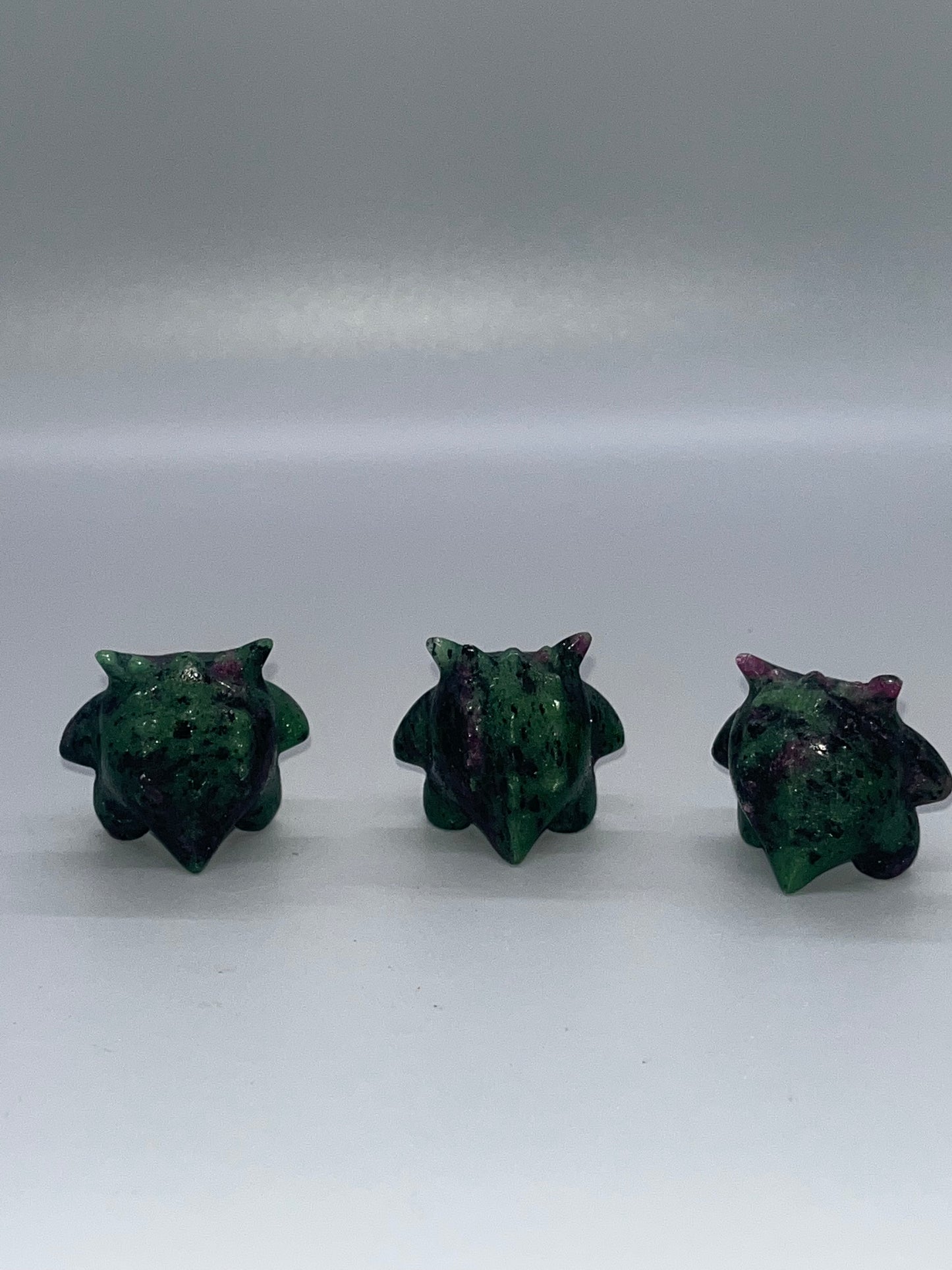 Ruby in Zoisite Gengar Carving; Genuine Crystal