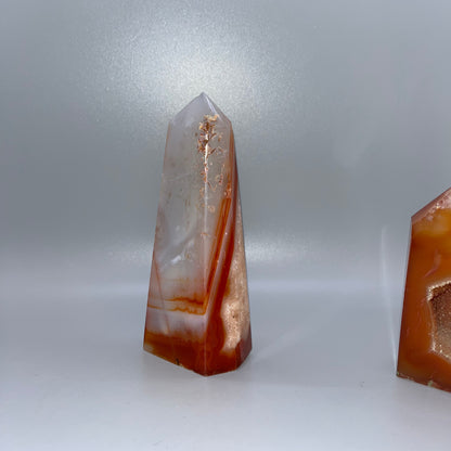 Carnelian Druzy Towers