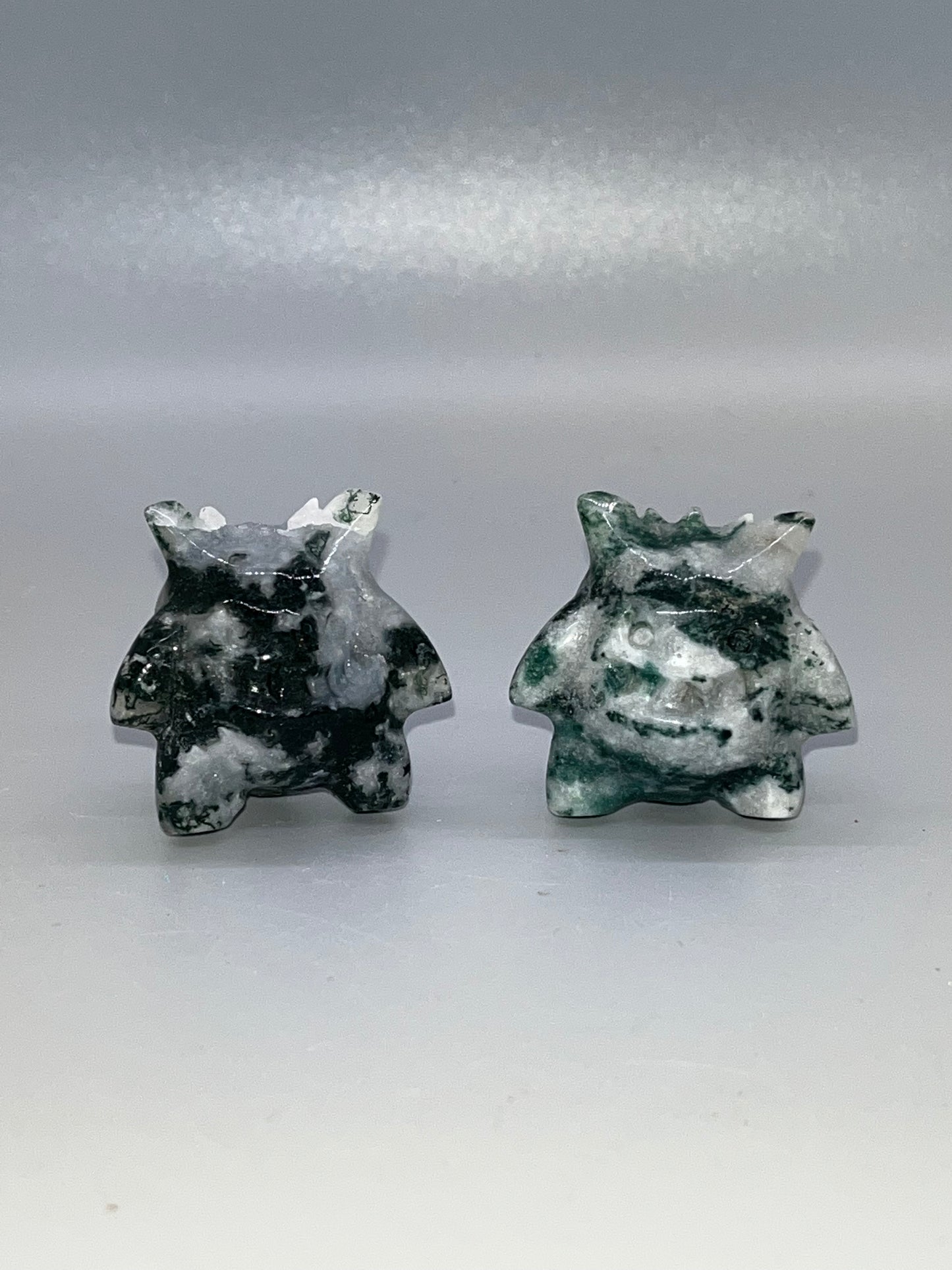 Tree Agate Crystal Gengar Carving