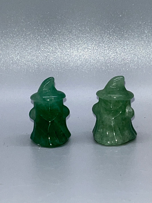 Green Aventurine Ghost Witch Carving