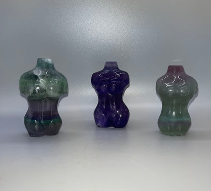 Rainbow Fluorite Body Carvings