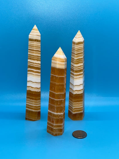 Orange Banded Calcite Towers, Tall/ Skinny