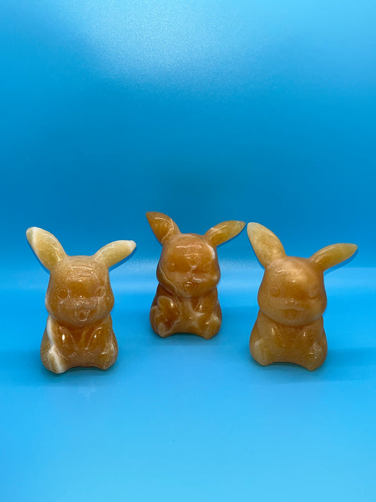 3.5 inch Yellow Calcite Pikachu Carving