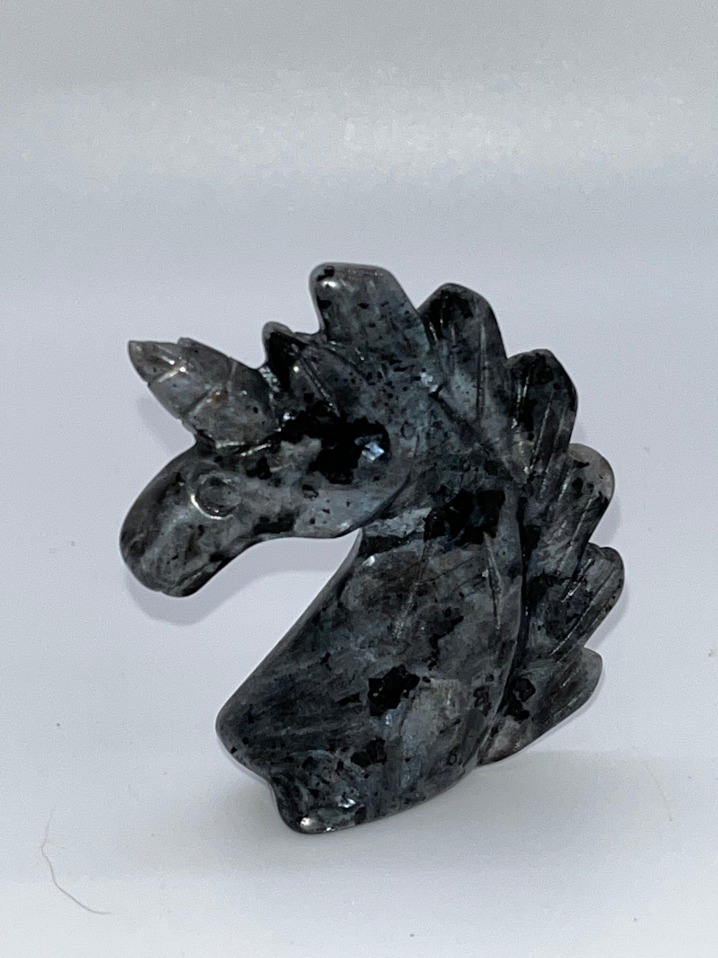 Larvikite Unicorn Carvings