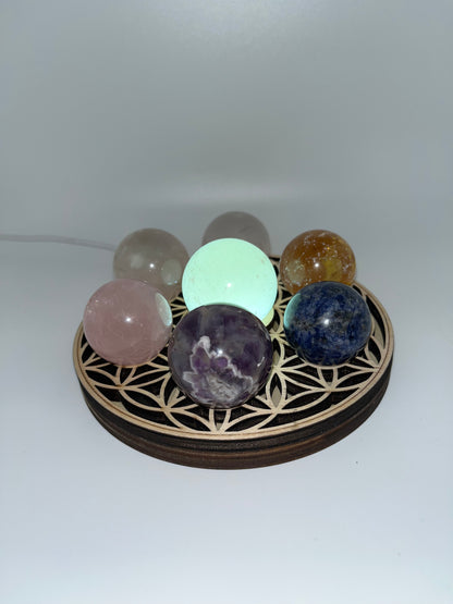 Lighted 7 Chakra Sphere Stands