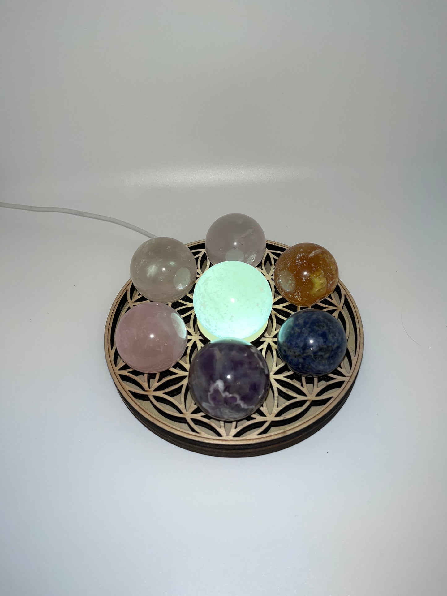 Lighted 7 Chakra Sphere Stands