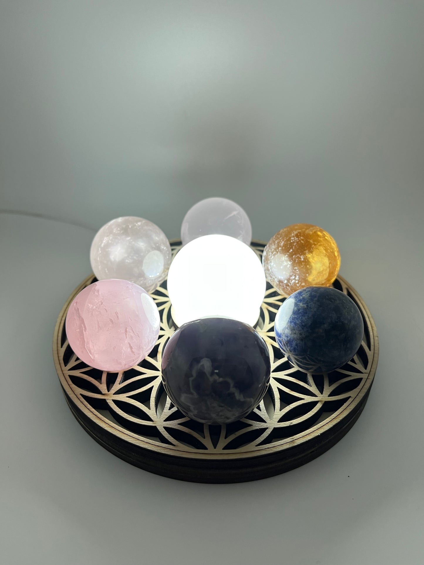 Lighted 7 Chakra Sphere Stands