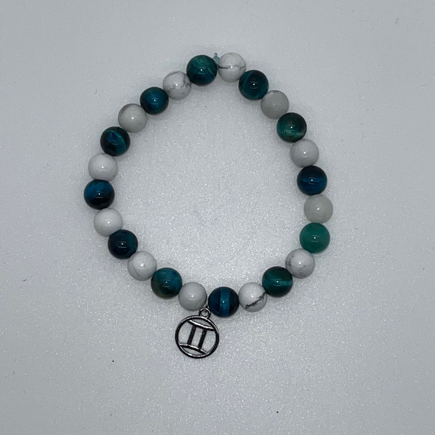 Gemini Zodiac Bracelet, Silver Charm