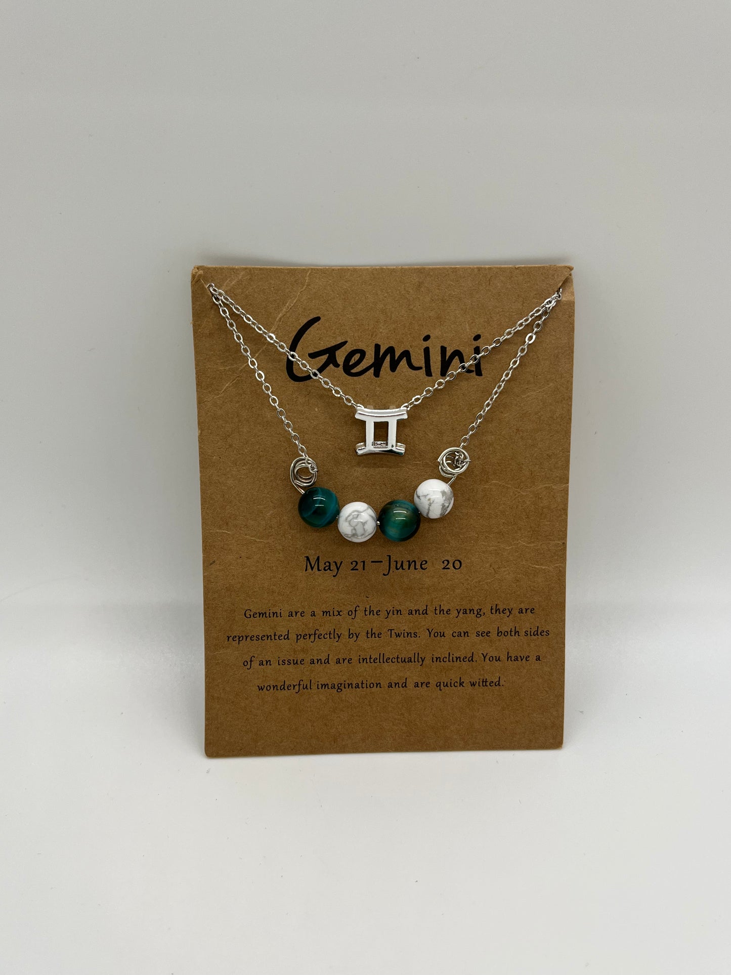 Gemini Zodiac Bracelet, Silver Charm