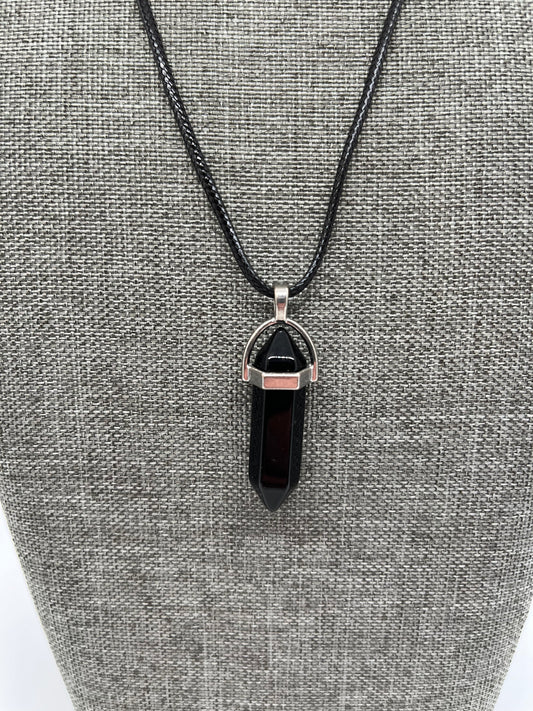 Black Obsidian Pendant Necklace