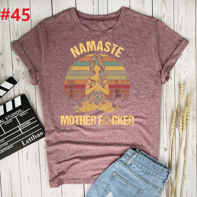 Namaste Mother Print Women Tshirt Cotton Casual Funny T Shirt Gift for Lady Yong Girl Top Tee Multiple Colour Woman T-shirts