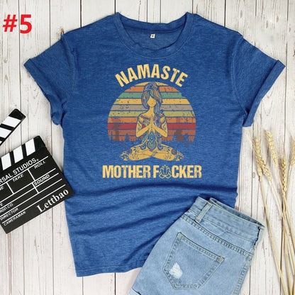 Namaste Mother Print Women Tshirt Cotton Casual Funny T Shirt Gift for Lady Yong Girl Top Tee Multiple Colour Woman T-shirts