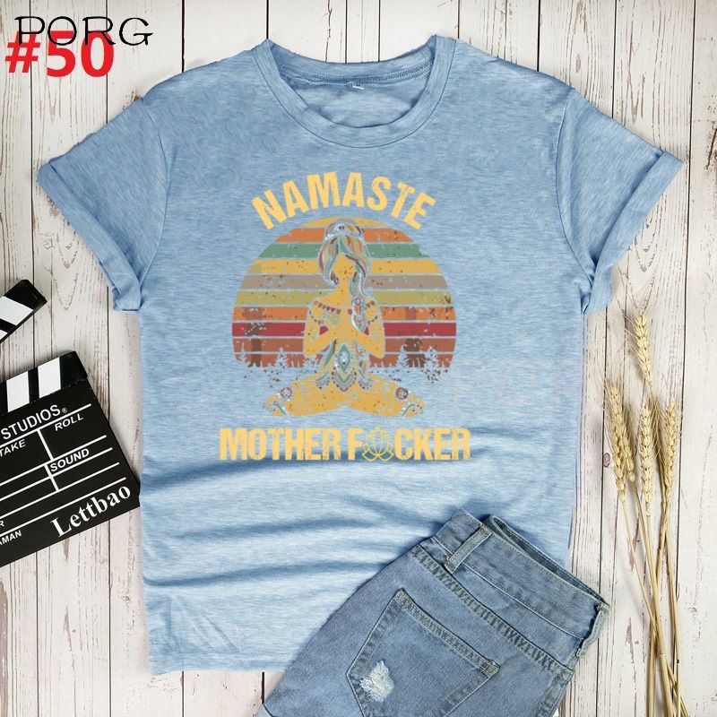 Namaste Mother Print Women Tshirt Cotton Casual Funny T Shirt Gift for Lady Yong Girl Top Tee Multiple Colour Woman T-shirts