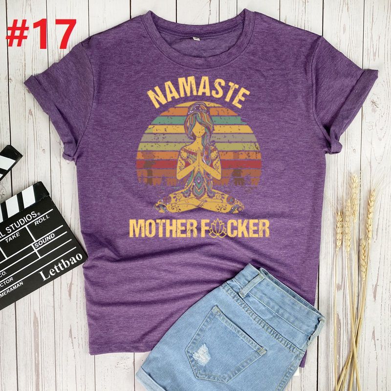 Namaste Mother Print Women Tshirt Cotton Casual Funny T Shirt Gift for Lady Yong Girl Top Tee Multiple Colour Woman T-shirts