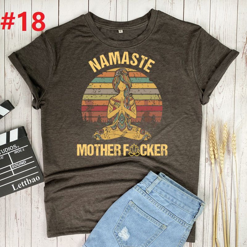 Namaste Mother Print Women Tshirt Cotton Casual Funny T Shirt Gift for Lady Yong Girl Top Tee Multiple Colour Woman T-shirts