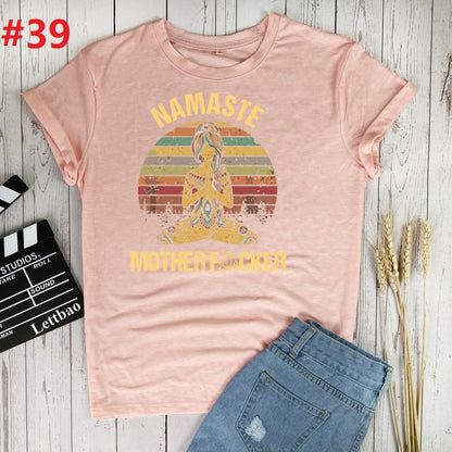 Namaste Mother Print Women Tshirt Cotton Casual Funny T Shirt Gift for Lady Yong Girl Top Tee Multiple Colour Woman T-shirts