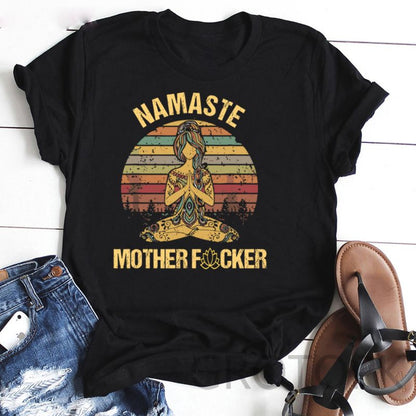 Namaste Mother Print Women Tshirt Cotton Casual Funny T Shirt Gift for Lady Yong Girl Top Tee Multiple Colour Woman T-shirts