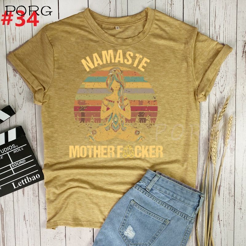 Namaste Mother Print Women Tshirt Cotton Casual Funny T Shirt Gift for Lady Yong Girl Top Tee Multiple Colour Woman T-shirts