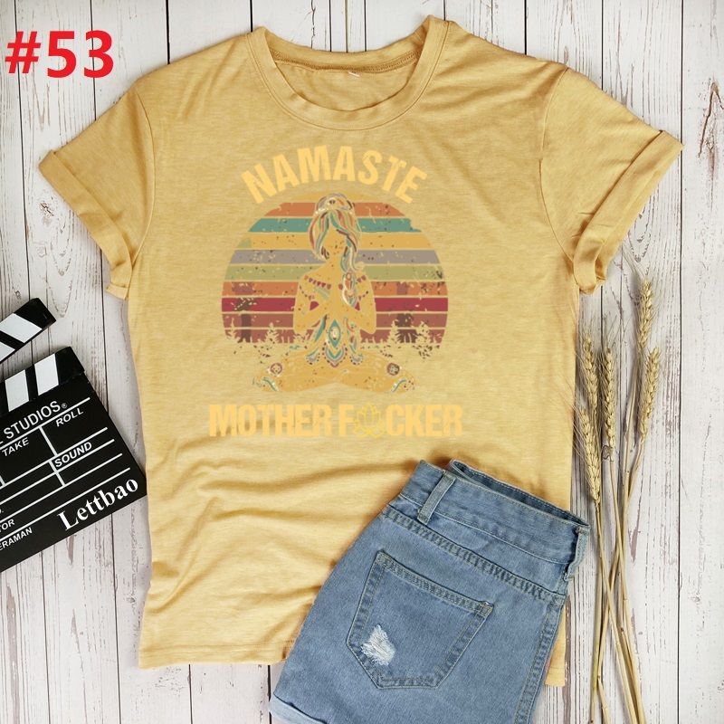 Namaste Mother Print Women Tshirt Cotton Casual Funny T Shirt Gift for Lady Yong Girl Top Tee Multiple Colour Woman T-shirts